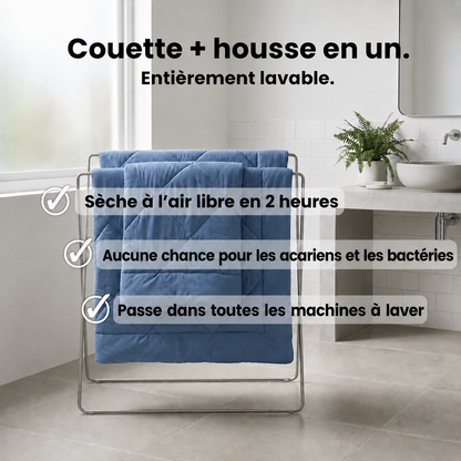 NAMIVLA – LA COUETTE 2 EN 1 À SÉCHAGE RAPIDE QUI ÉLIMINE LE BESOIN DE DRAPS