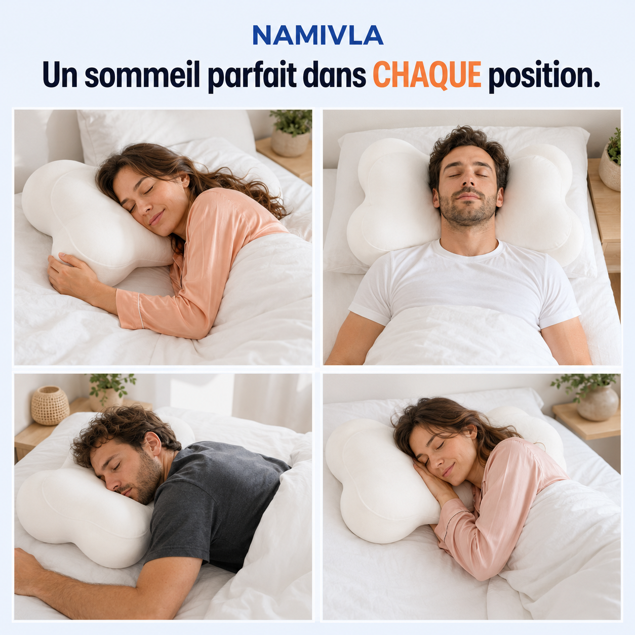 NAMICLOUD - L'oreiller à 6 zones qui s'adapte à toutes les positions de sommeil